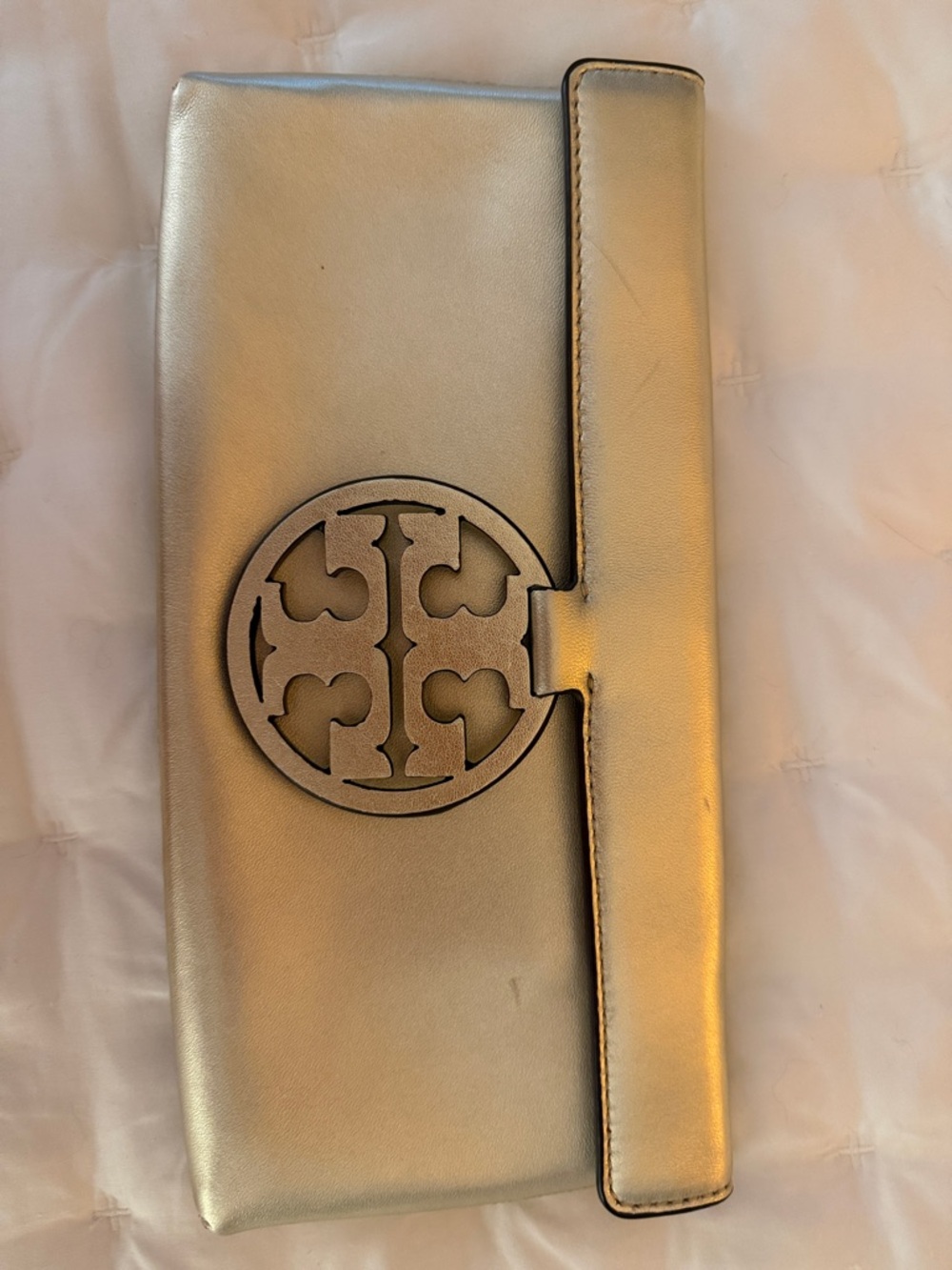 Tory Burch Metallic Gold Clutch Wallet